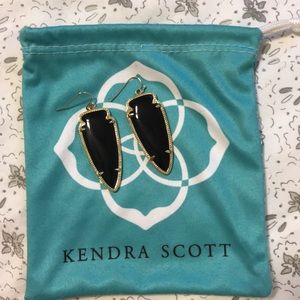 Kendra Scott Black Arrowhead Earrings